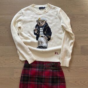 Polo Ralph Lauren Bear Cotton Sweater Sailor Captain Nautical - Size S